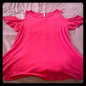 Pink Cold Shoulder Top